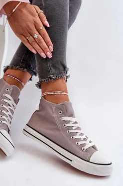 Outlet Trampki Damskie Szare Socerio Damskie Trampki Damskie Niskie