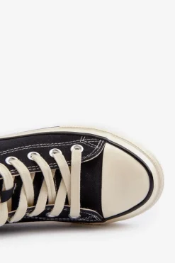 Outlet Big Star Shoes Trampki Damskie Wysokie Big Star NN274283 Czarne Czarny