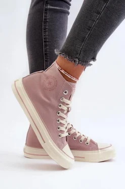 Trampki Damskie Big Star|Trampki Damskie Wysokie>Big Star Shoes Trampki Damskie Wysokie Big Star NN274277 Różowe Różowy