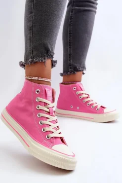 Trampki Damskie Big Star|Trampki Damskie Wysokie>Big Star Shoes Trampki Damskie Wysokie Big Star NN274282 Różowe