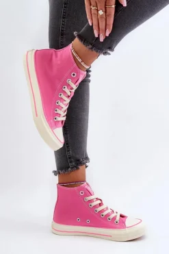 Trampki Damskie Big Star|Trampki Damskie Wysokie></noscript>Big Star Shoes Trampki Damskie Wysokie Big Star NN274282 Różowe