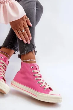 Trampki Damskie Big Star|Trampki Damskie Wysokie></noscript>Big Star Shoes Trampki Damskie Wysokie Big Star NN274282 Różowe