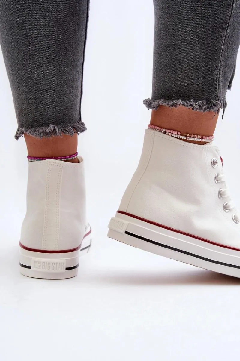 Hot Trampki Damskie Wysokie Big Star NN274276 Białe Damskie Trampki Damskie Big Star|Trampki Damskie Wysokie