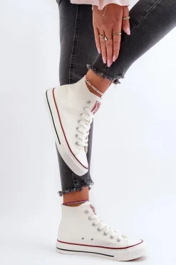 Hot Trampki Damskie Wysokie Big Star NN274276 Białe Damskie Trampki Damskie Big Star|Trampki Damskie Wysokie