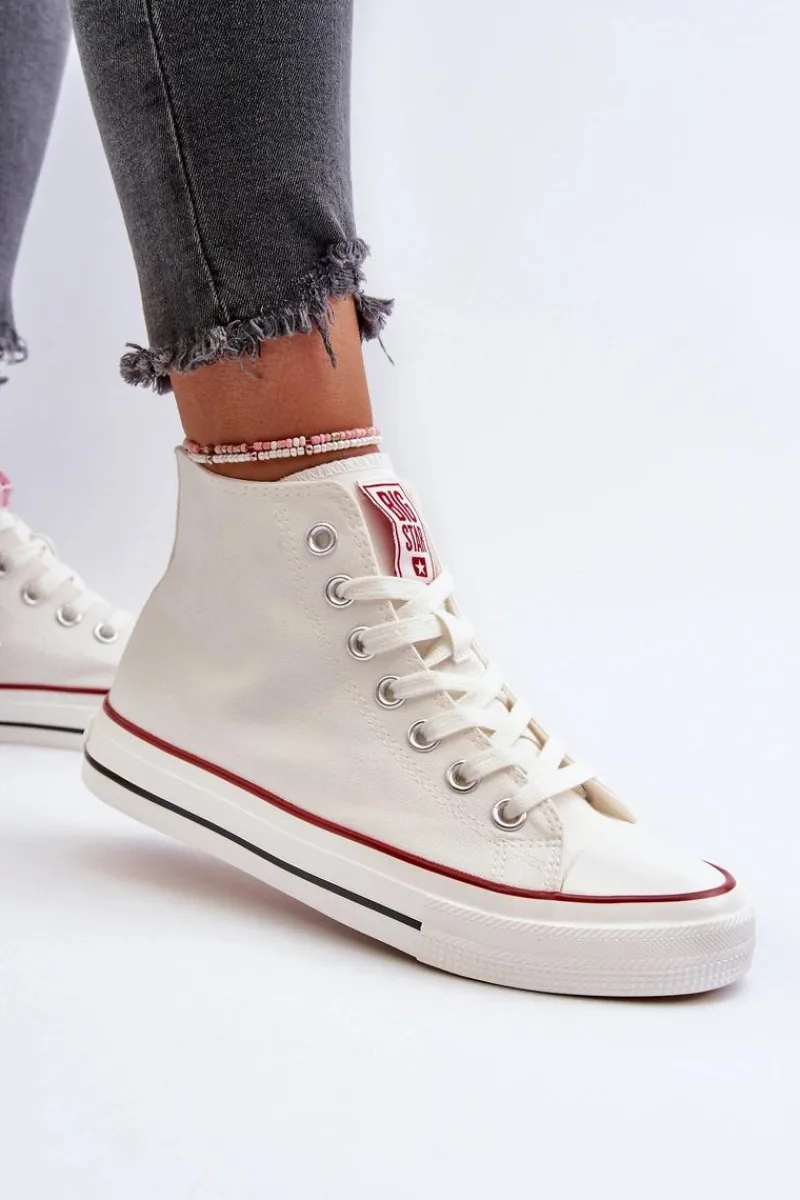 Hot Trampki Damskie Wysokie Big Star NN274276 Białe Damskie Trampki Damskie Big Star|Trampki Damskie Wysokie