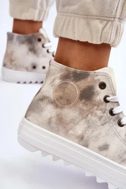 Trampki Damskie Big Star|Trampki Damskie Wysokie></noscript>Big Star Shoes Trampki Damskie Wysokie Big Star LL274047 Biało-Zielone