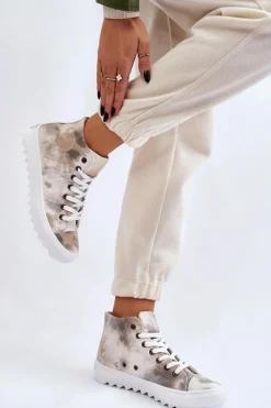 Trampki Damskie Big Star|Trampki Damskie Wysokie></noscript>Big Star Shoes Trampki Damskie Wysokie Big Star LL274047 Biało-Zielone