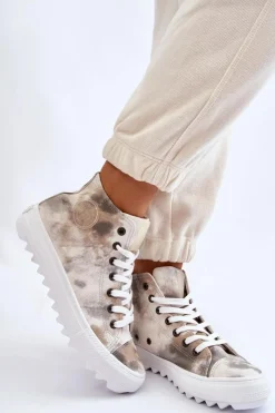 Trampki Damskie Big Star|Trampki Damskie Wysokie></noscript>Big Star Shoes Trampki Damskie Wysokie Big Star LL274047 Biało-Zielone