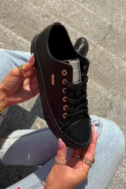 Discount Trampki Damskie Z Eko Skóry Big Star RR274749 Czarne Damskie Trampki Damskie Big Star|Trampki Damskie Niskie