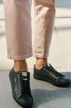 Discount Trampki Damskie Z Eko Skóry Big Star RR274749 Czarne Damskie Trampki Damskie Big Star|Trampki Damskie Niskie