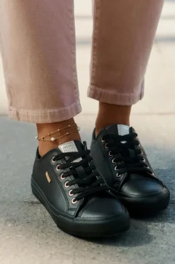 Discount Trampki Damskie Z Eko Skóry Big Star RR274749 Czarne Damskie Trampki Damskie Big Star|Trampki Damskie Niskie