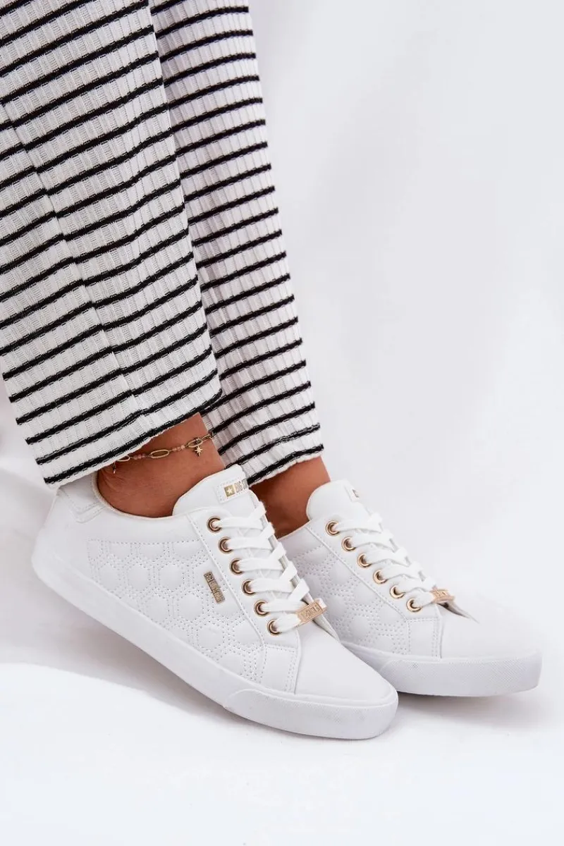 Trampki Damskie Big Star|Trampki Damskie Niskie>Big Star Shoes Trampki Damskie Z Eko Skóry Big Star RR274322 Białe