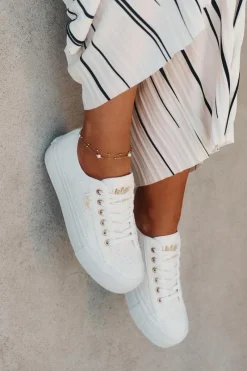 Best Lee Cooper Trampki Damskie Z Koronką LCW-25-31-3438L Białe