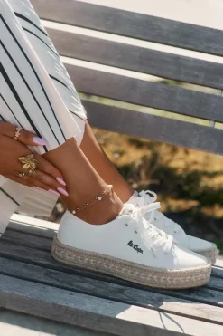 Hot Trampki Damskie Z Plecionką LCW-25-44-3217 Białe Damskie Trampki Damskie Niskie