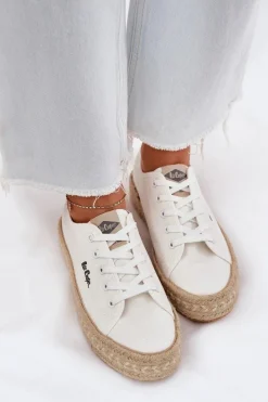 Hot Trampki Damskie Z Plecionką LCW-25-44-3217 Białe Damskie Trampki Damskie Niskie