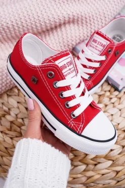 Outlet Big Star Shoes Trampki Dziecięce Big Star FF374201 Czerwone