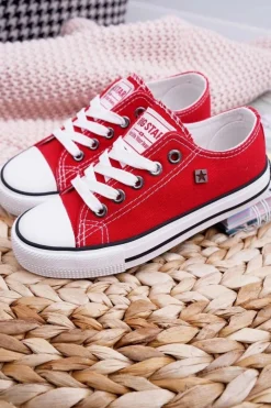 Outlet Big Star Shoes Trampki Dziecięce Big Star FF374201 Czerwone