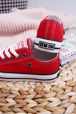 Outlet Big Star Shoes Trampki Dziecięce Big Star FF374201 Czerwone