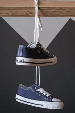 Hot Big Star Shoes Trampki Dziecięce Big Star FF374202 Granatowe Niebieski