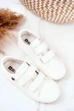 Big Star Shoes Trampki Dziecięce Big Star Na Rzepy Białe GG374010