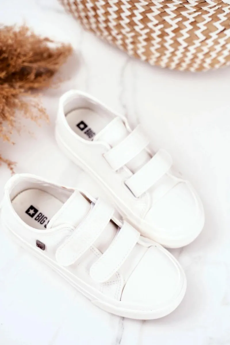 Big Star Shoes Trampki Dziecięce Big Star Na Rzepy Białe GG374010