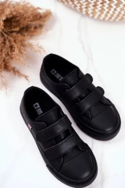 Discount Trampki Dziecięce Big Star Na Rzepy Czarne GG374009 Dzieci Chłopięce|Dziewczęce