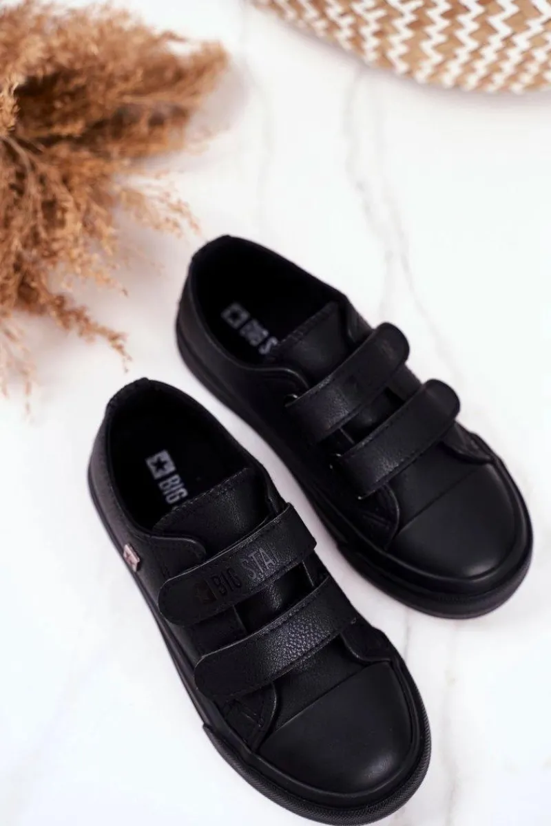 Discount Trampki Dziecięce Big Star Na Rzepy Czarne GG374009 Dzieci Chłopięce|Dziewczęce