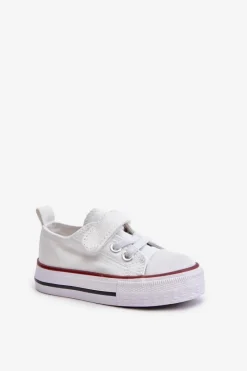 Outlet Boto Trampki Dziecięce Materiałowe Na Rzep Białe Daloma Biały