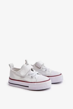 Outlet Boto Trampki Dziecięce Materiałowe Na Rzep Białe Daloma Biały