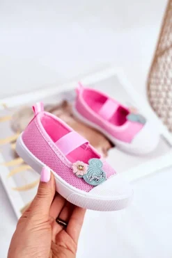 Dziewczęce>Boto Trampki Dziecięce na Rzepy Różowe Estienne