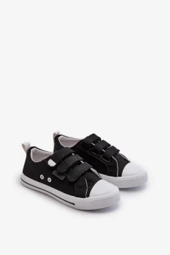 Hot Big Star Shoes Trampki Dziecięce Na Rzepy Big Star NN374118 Czarne