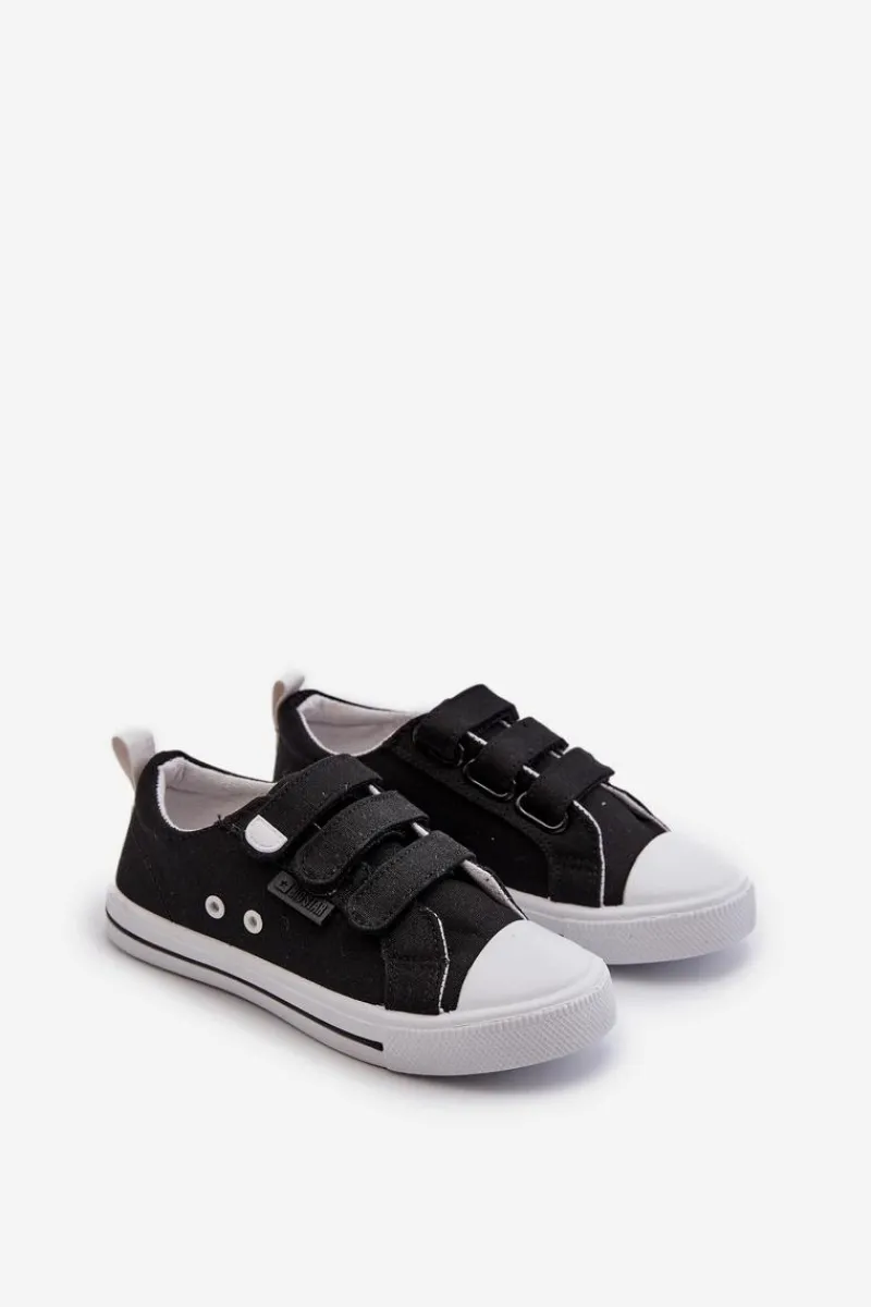 Hot Big Star Shoes Trampki Dziecięce Na Rzepy Big Star NN374118 Czarne