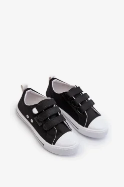 Hot Big Star Shoes Trampki Dziecięce Na Rzepy Big Star NN374118 Czarne