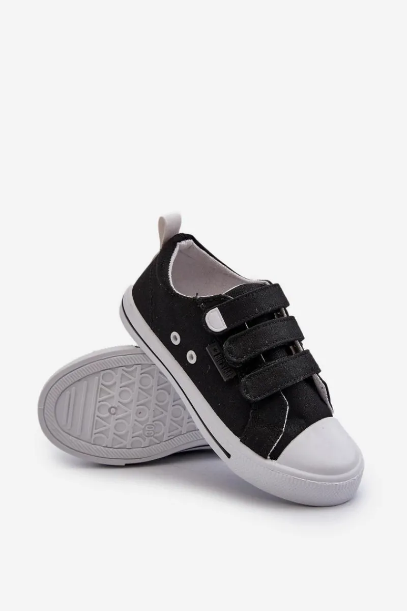 Hot Big Star Shoes Trampki Dziecięce Na Rzepy Big Star NN374118 Czarne