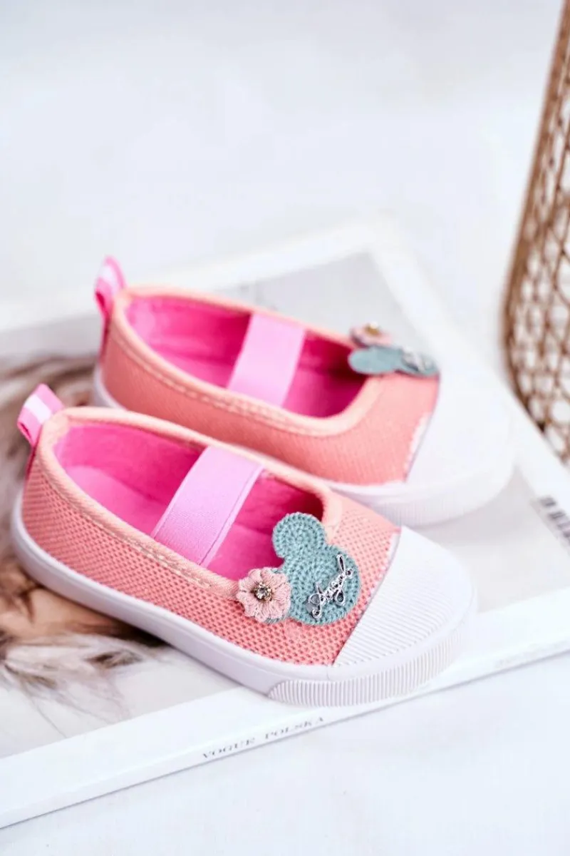 Best Trampki Dziecięce na Rzepy Łososiowe Estienne Dzieci Dziewczęce