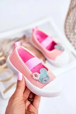 Best Trampki Dziecięce na Rzepy Łososiowe Estienne Dzieci Dziewczęce