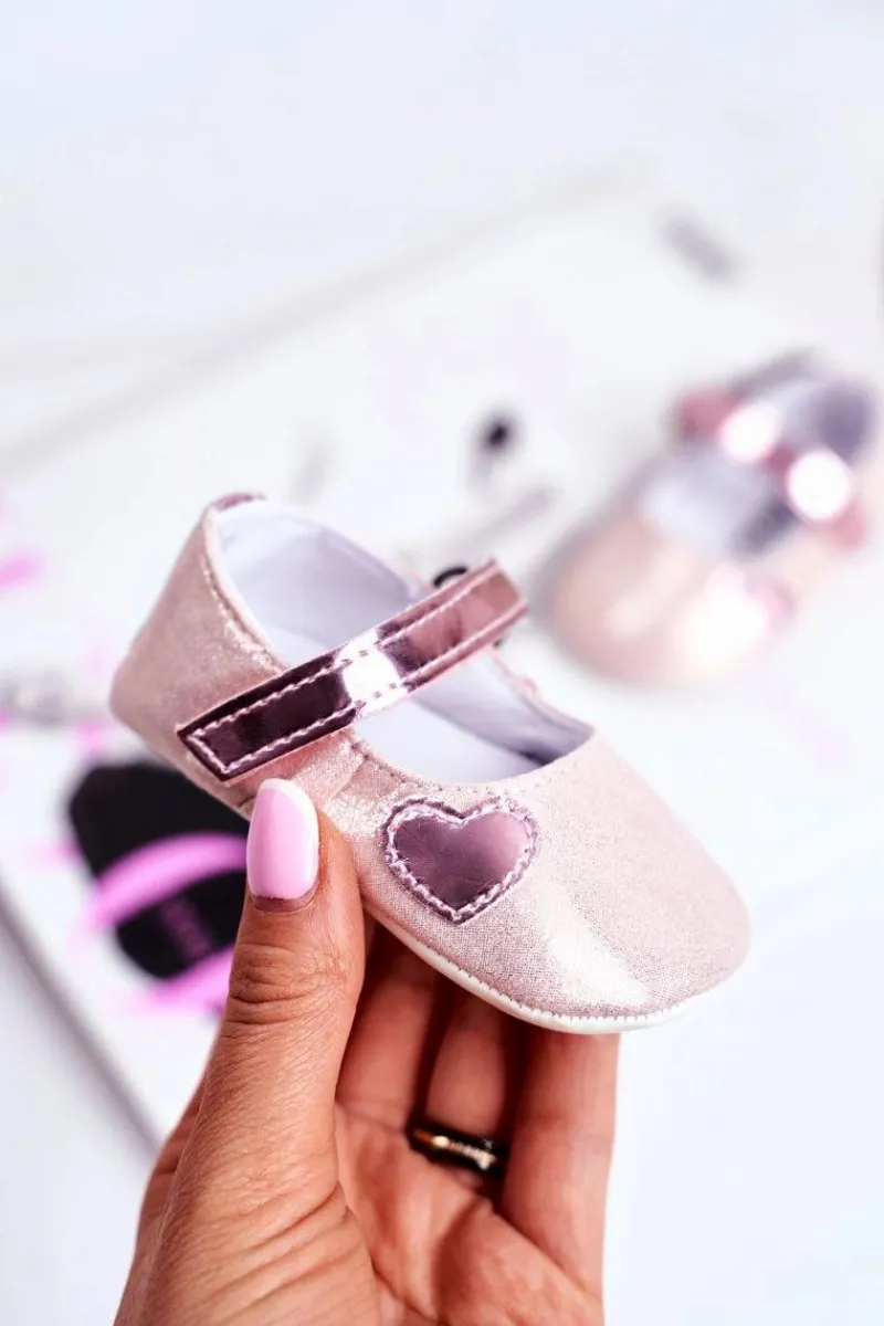 Online Boto Trampki Dziecięce na Rzepy Chrzest Różowe Bellawa