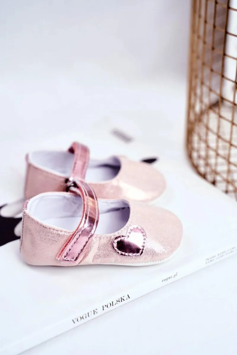 Online Boto Trampki Dziecięce na Rzepy Chrzest Różowe Bellawa