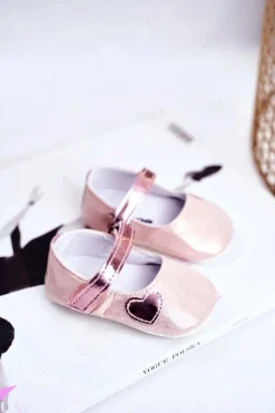 Online Boto Trampki Dziecięce na Rzepy Chrzest Różowe Bellawa