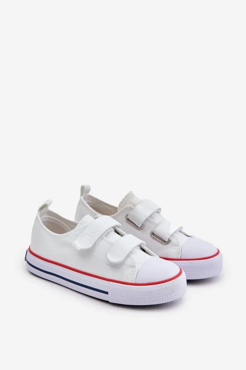 Chłopięce|Dziewczęce>Big Star Shoes Trampki Dziecięce Na Rzepy Big Star OO374009 Białe Biały