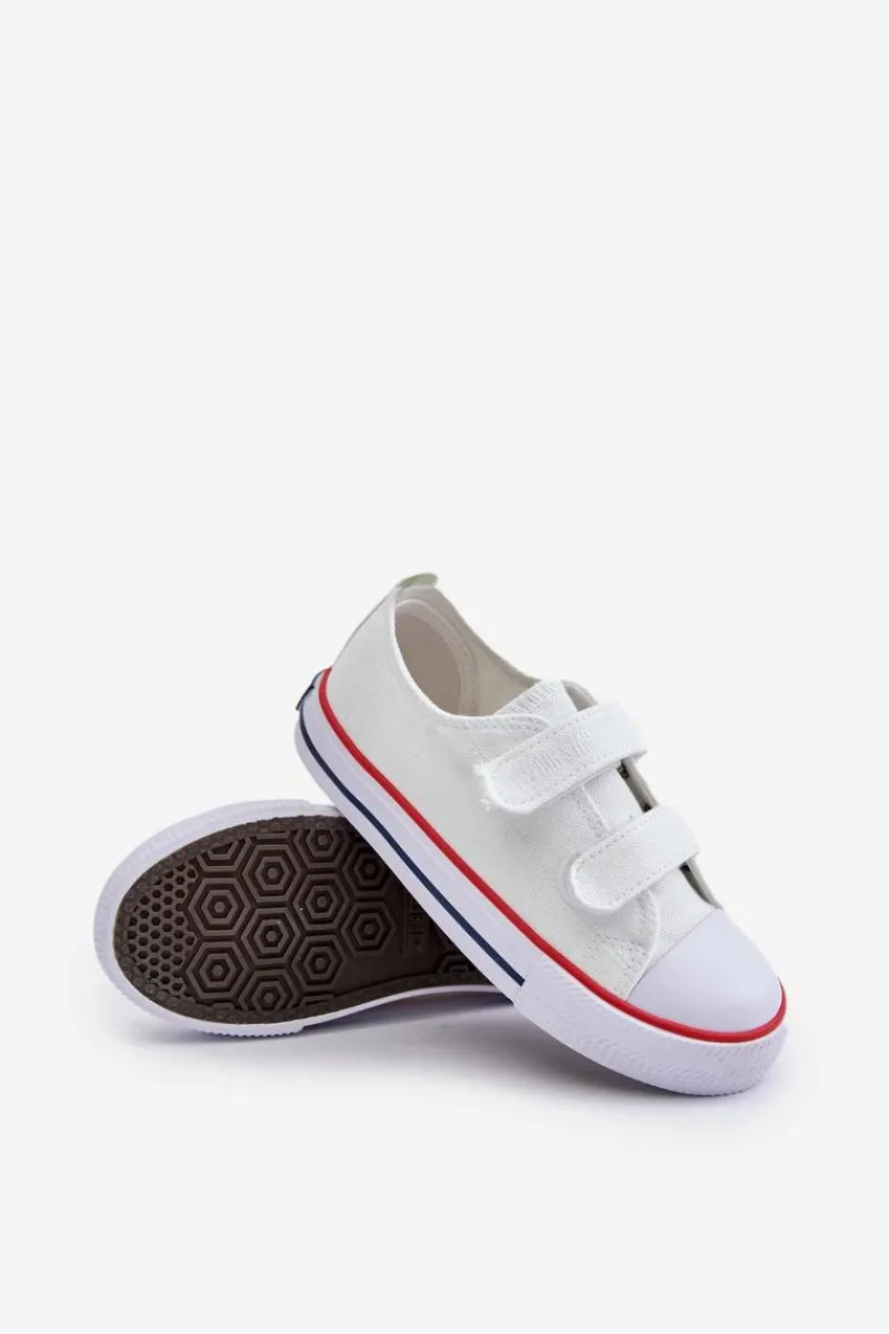 Chłopięce|Dziewczęce>Big Star Shoes Trampki Dziecięce Na Rzepy Big Star OO374009 Białe Biały