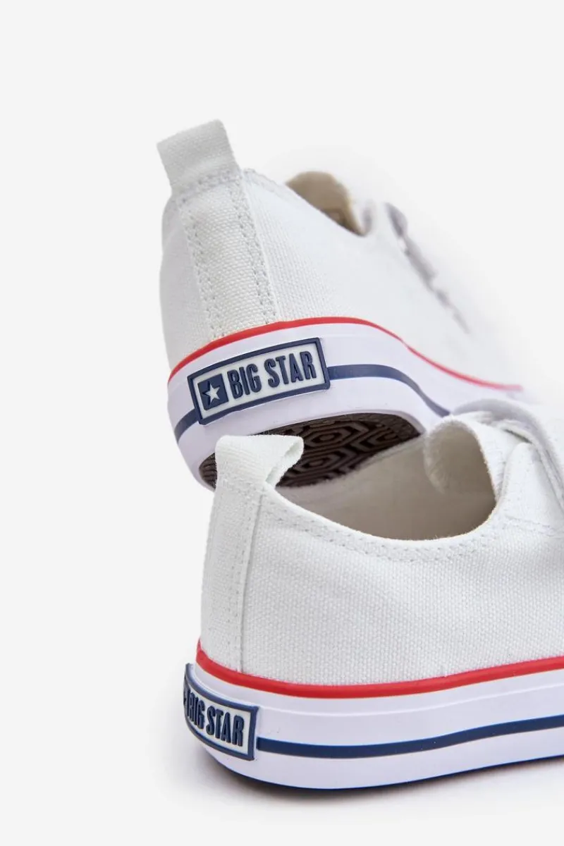 Chłopięce|Dziewczęce>Big Star Shoes Trampki Dziecięce Na Rzepy Big Star OO374009 Białe Biały