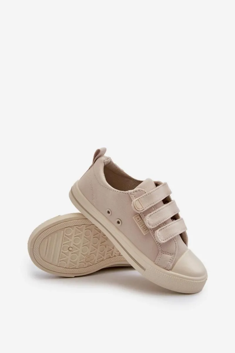 Chłopięce|Dziewczęce>Big Star Shoes Trampki Dziecięce Na Rzepy Big Star NN374119 Beżowe