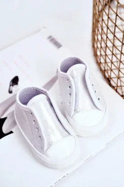 Discount Boto Trampki Dziecięce na Rzepy Z Brokatem Chrzest Srebrne Milley