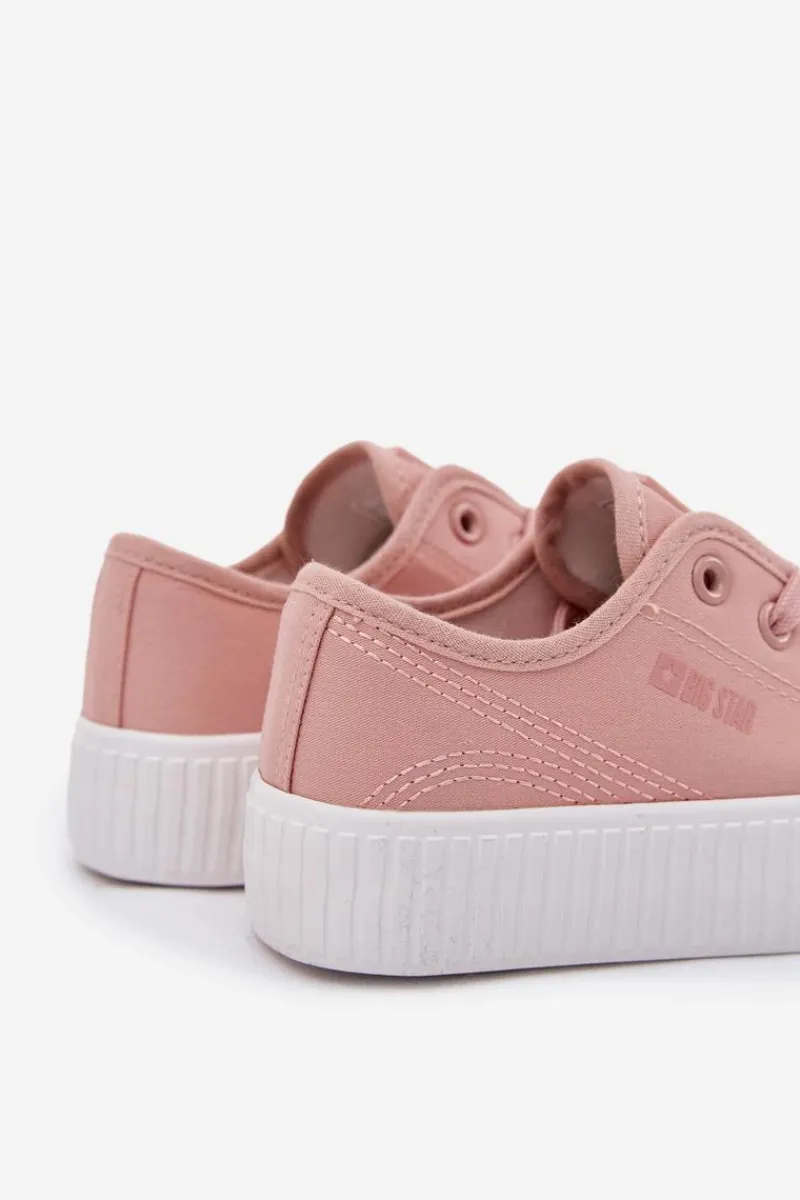 Best Big Star Shoes Trampki Dziecięce Sznurowane Big Star RR374011 Różowe Różowy