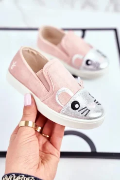 New Trampki Dziecięce Wsuwane Z Myszką Różowe Candys Dzieci Dziewczęce