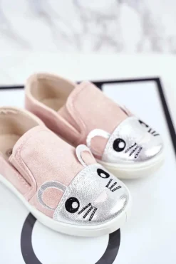 New Trampki Dziecięce Wsuwane Z Myszką Różowe Candys Dzieci Dziewczęce
