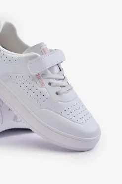 Clearance Trampki Dziecięce Z Eko Skóry Na Rzep Big Star OO374005 Białe Dzieci Chłopięce|Dziewczęce