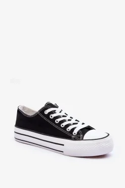 Trampki Damskie Niskie>Boto Trampki Klasyczne Niskie Na Platformie Czarne Jazlyn