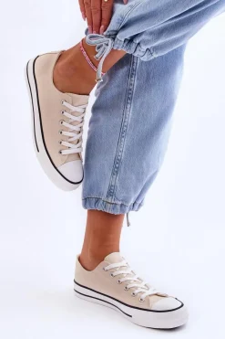 Hot Trampki Klasyczne Niskie Damskie Jasnobeżowe Vegas Damskie Trampki Damskie Niskie